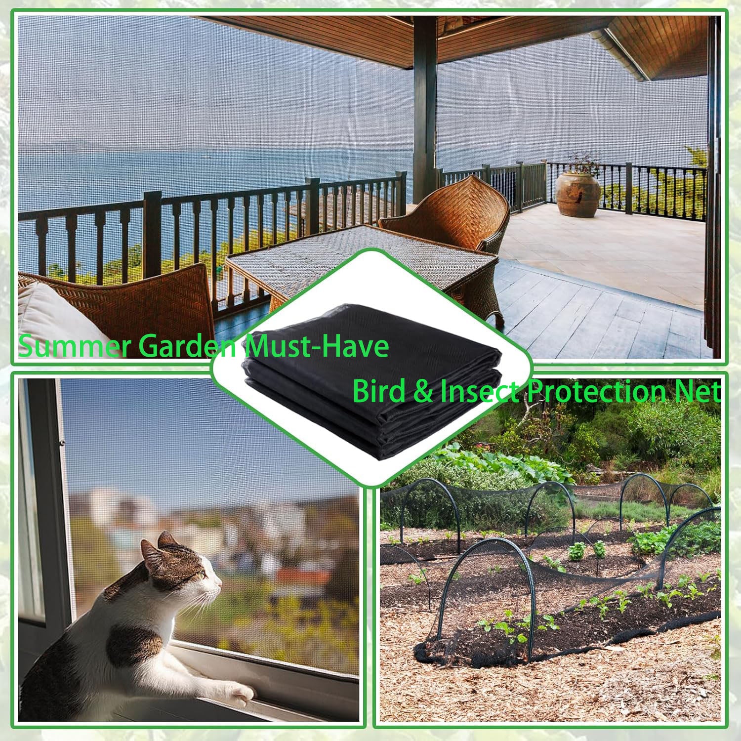 Summer Garden Must-Have ☀️ Bird & Insect Protection Net for Plants, Balconies & Patios