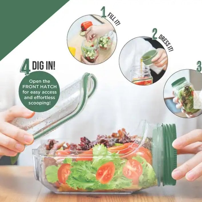 🥗 Integrated Dressing Bowl Salad Pod-Fresh Salads Anywhere, Anytime
