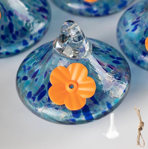 🌸✨ Hummingbird Feeder with Wind Chimes – Premium Glass Garden Decor