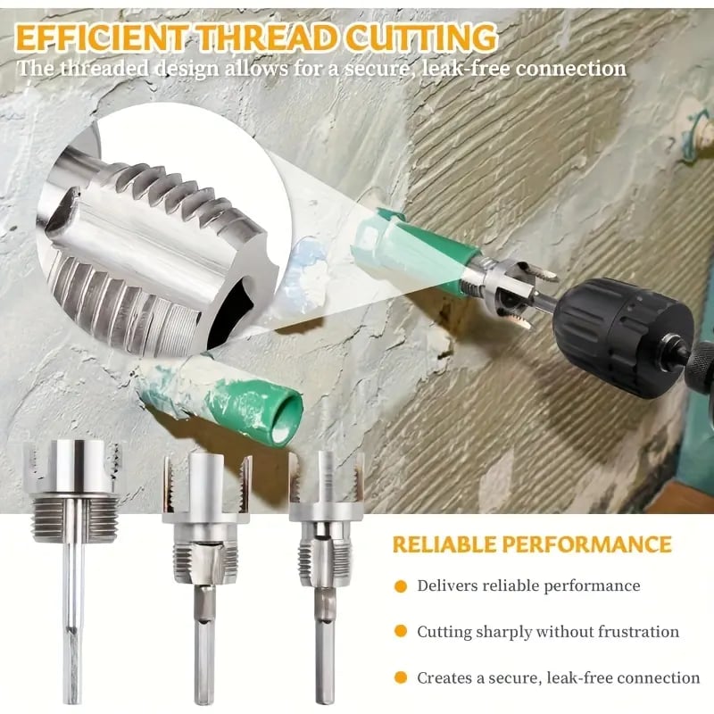 Heavy-Duty Alloy Pipe Threading Tool Set - 1/2", 3/4", 1"