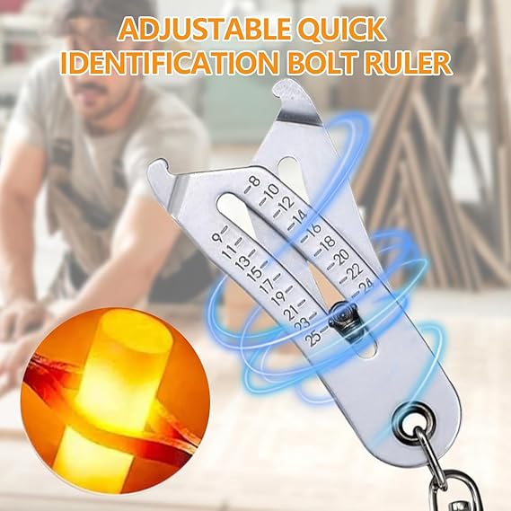 Pocket Keychain Nut/Bolt Size Finder Caliper