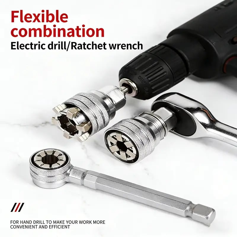 Multi-Function Universal Socket Wrench Tool(2 in 1 Kit)