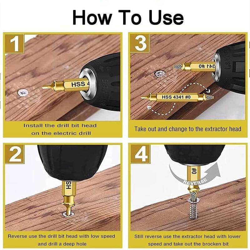 🛠️ Stripped Broken Screw Remover, 🔩6 Counts Set Easy Out Bolt Extractor