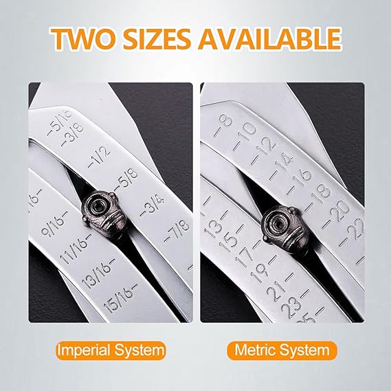 Pocket Keychain Nut/Bolt Size Finder Caliper