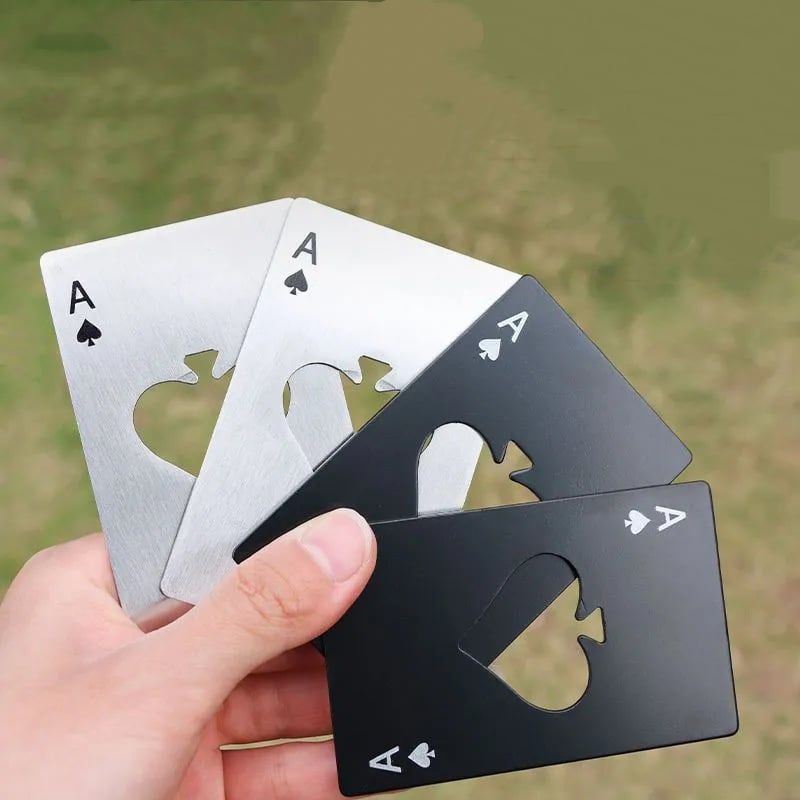 🔥2025 NEW ARRIVAL🔥 - Stainless Steel Poker Shaped Bottle Opener, Portable Non Slip Manual Beer Opener