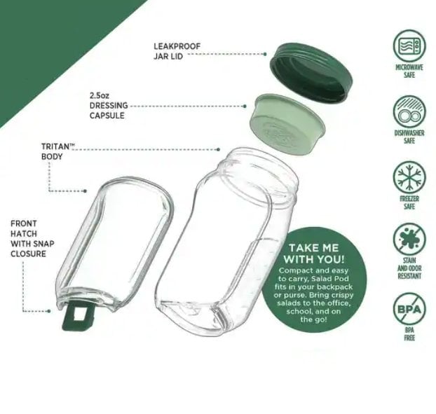 🥗 Integrated Dressing Bowl Salad Pod-Fresh Salads Anywhere, Anytime